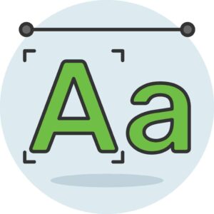 Website font sizes concept: a capitalized "A" and a lower case "A"