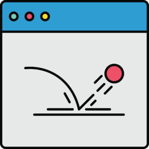 abstract graphic of a ball bouncing within a web browser