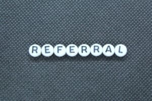 Buttons that spell out "referral" as in referral traffic