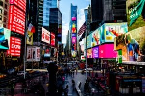 Times Square in the evening (guerilla marketing)