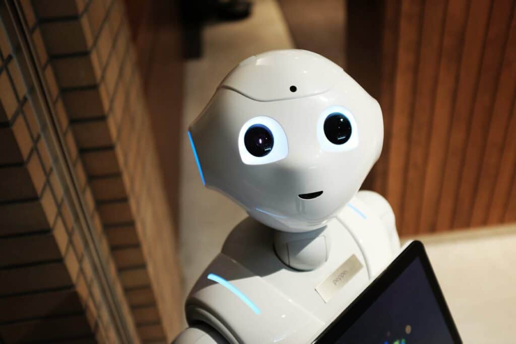 Cute robot smiling
