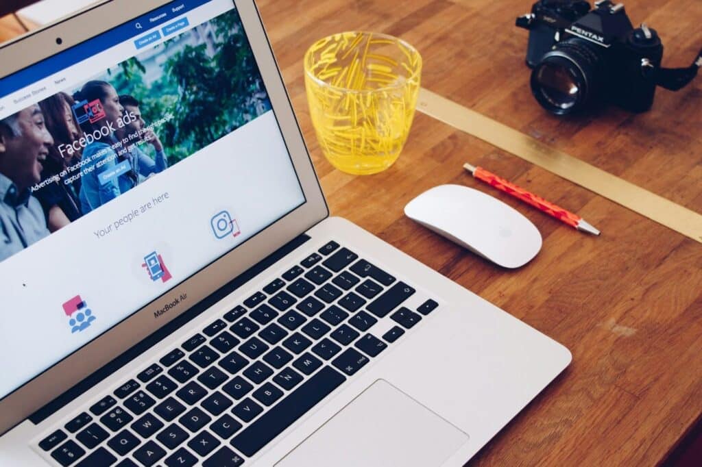 Laptop that has Facebook Ads pulled up