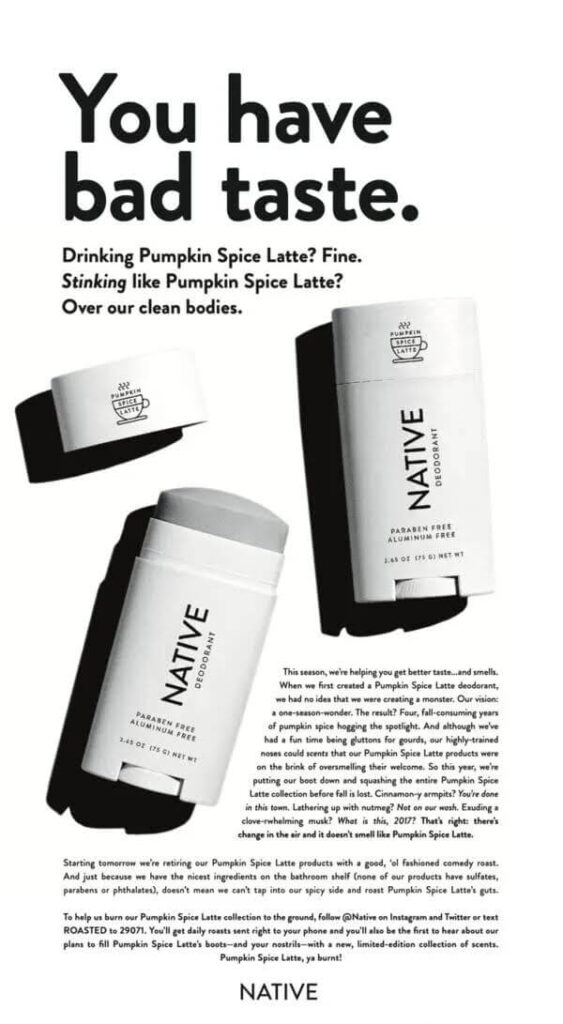 Native Deodorant advertisement