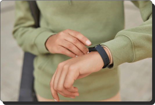 Person looking at a watch