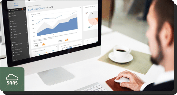 Man looking at analytics data on his computer