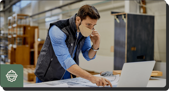 Man looking at his laptop screen