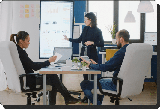 Marketing professionals in a conference room