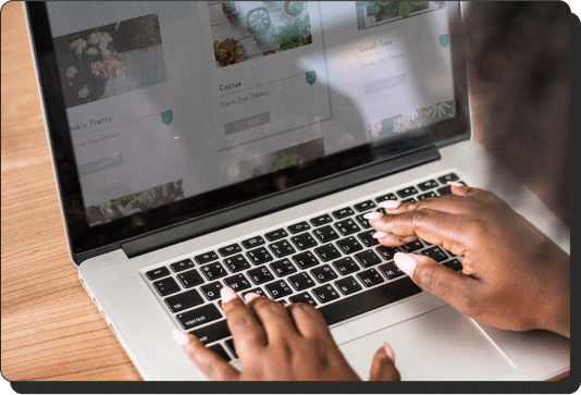 Person typing on a laptop
