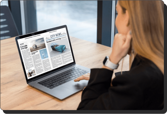 Woman looking at a laptop